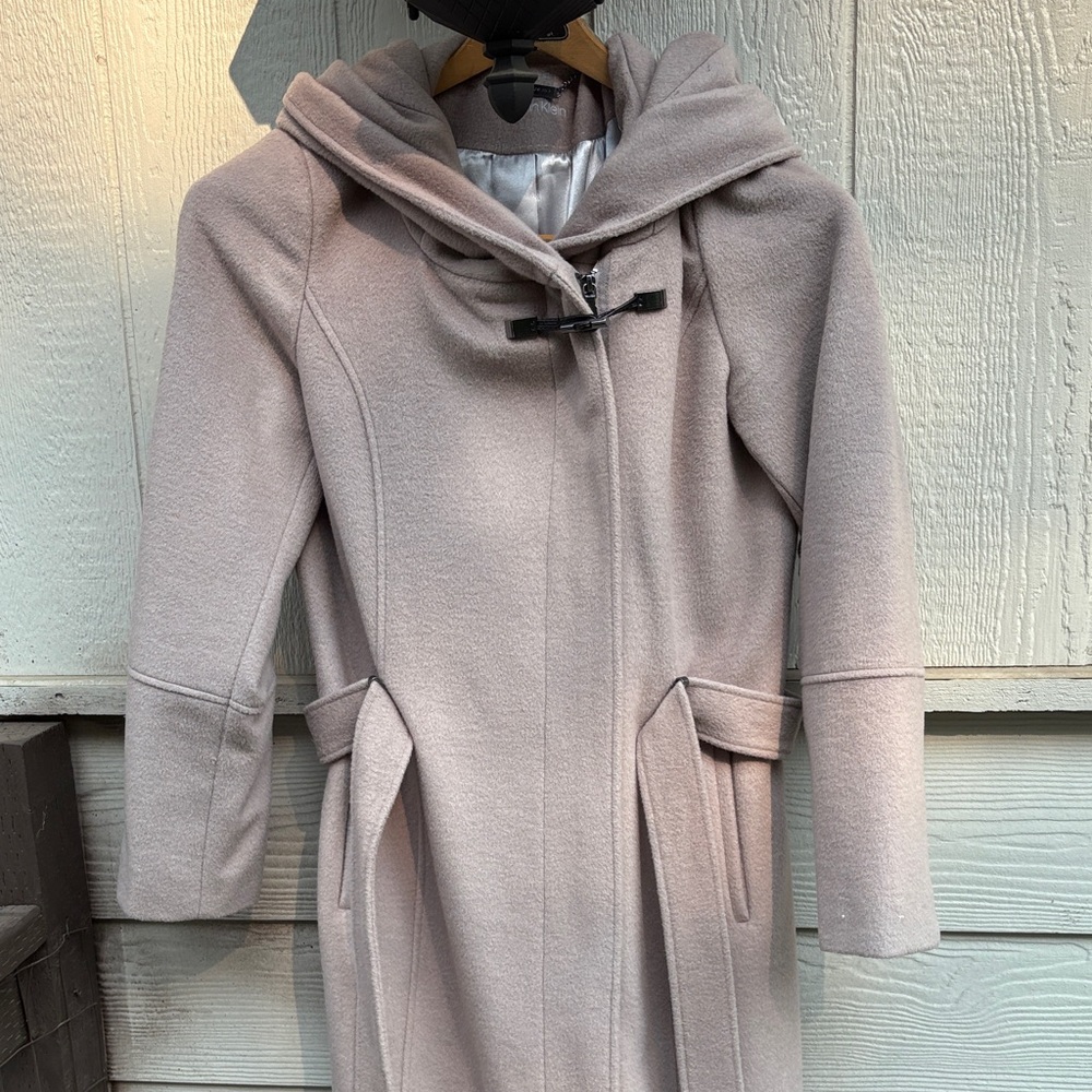 Calvin Klein Taupe Hooded Coat